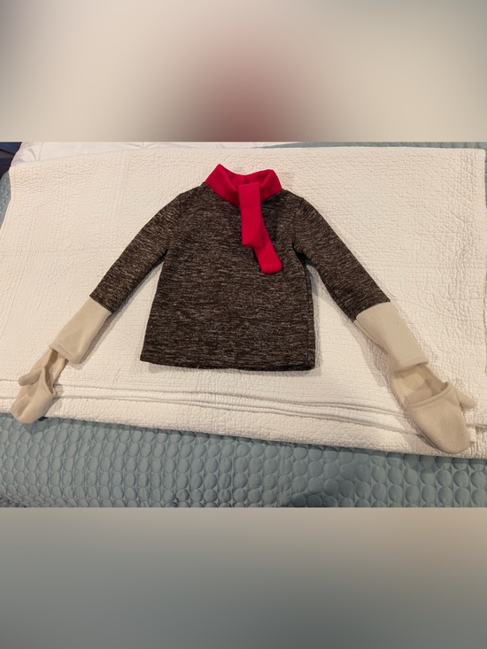 Chasing Fireflies Other - Chasing Fireflies Sock Monkey Brown Marled Sweater Red Neck Tie Sz 6 Halloween